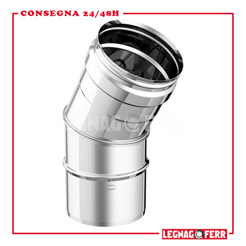 Curva stufe legna pellet - curva, 30°